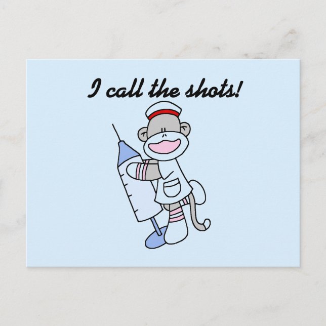 Carte Postale Soq Singe Infirmière J'appelle les coups cadeaux (Devant)