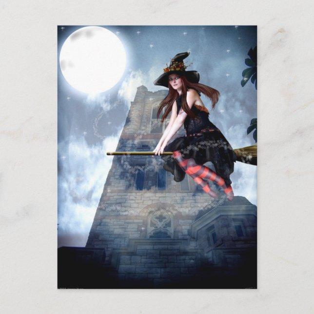 Carte Postale Sorcière dans une chambre (carte postale) (Devant)