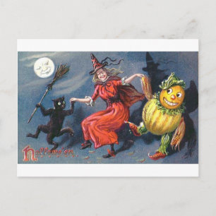 Carte Postale Sorcière dansante au clair de lune