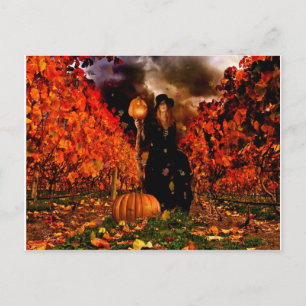 Carte Postale Sorcière d'automne