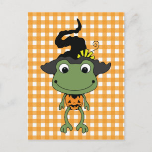 Carte Postale Sorcière de grenouille d'Halloween