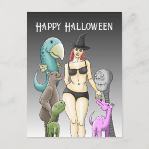 Carte Postale Sorcière d'Halloween