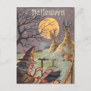 Carte Postale Sorcière d'Halloween - Une nuit effrayante - Art V