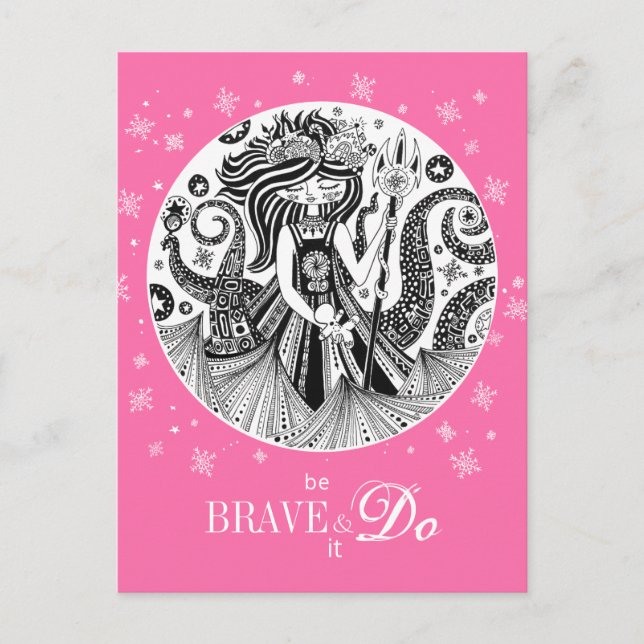 Carte Postale Sorcière marine en pain d'épices | Rose (Devant)