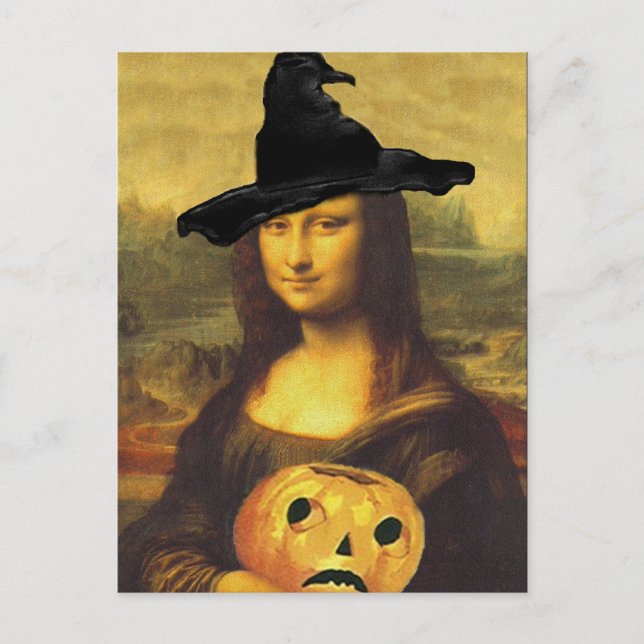Carte Postale Sorcière Mona Lisa Automne Art modifié par crc Car (Devant)