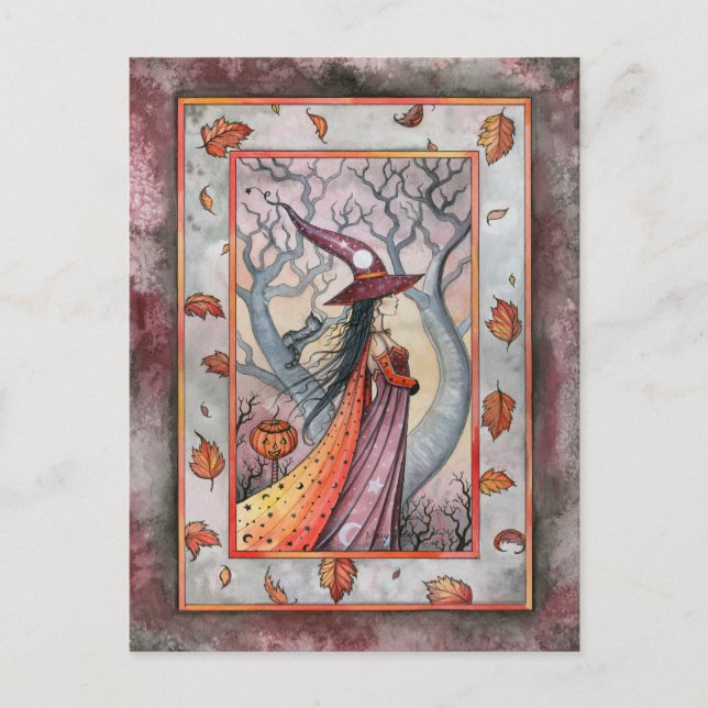 Carte Postale Sorcière Mystique d'Halloween par Molly Harrison (Devant)
