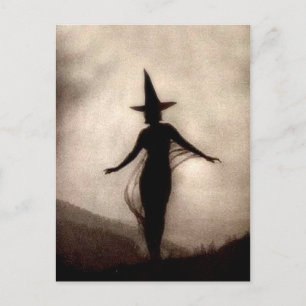 Carte Postale Sorcière vintage d'ombre