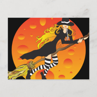 Carte Postale sorcière volante_2