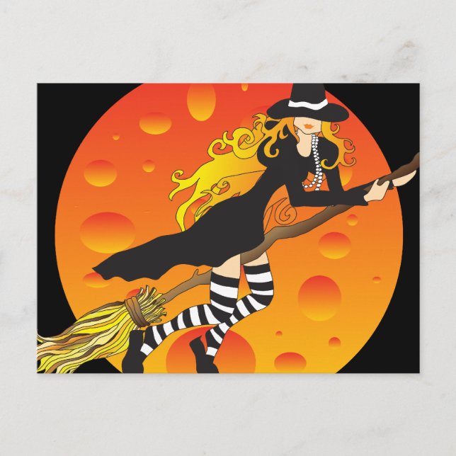 Carte Postale sorcière volante_2 (Devant)