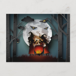 Carte Postale Sorcières de papercut dans les bois