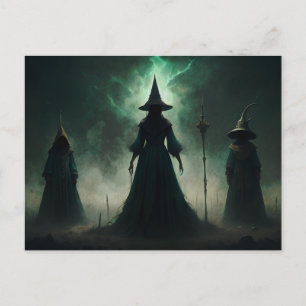 Carte Postale Sorcières gothiques de la Lune d'Halloween