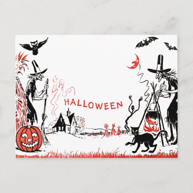 Carte postale Sorcières Halloween (Devant)