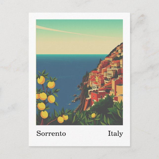Carte Postale Sorrento, Italie Art Retro (Devant)