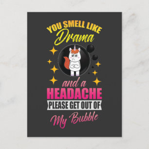 Carte Postale Sortez De Ma Bubble Drama Queen Cute Unicorn