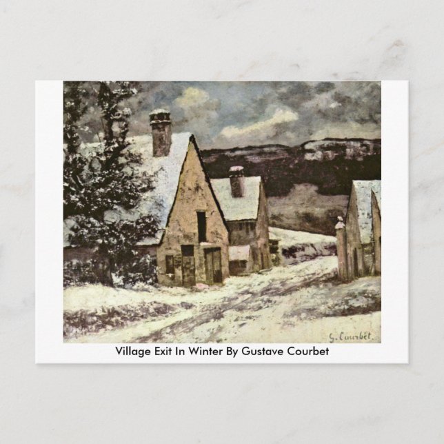 Carte Postale Sortie Village En Hiver Par Gustave Courbet (Devant)