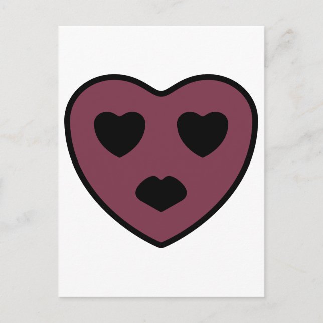 Carte Postale Sortie visage coeur (Devant)