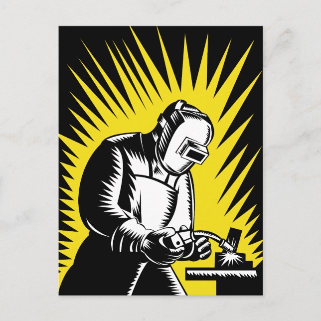 Carte Postale soudage par soudeur (Devant)