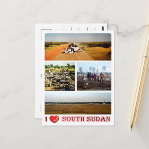 Carte Postale Soudan du Sud - I Love -