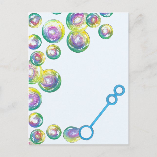 Carte Postale Souffler Rainbow bulles de savon Bulle de bulle (Devant)