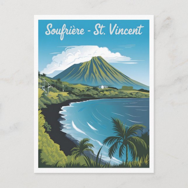 Carte Postale Soufrière Saint Vincent Vintage (Devant)