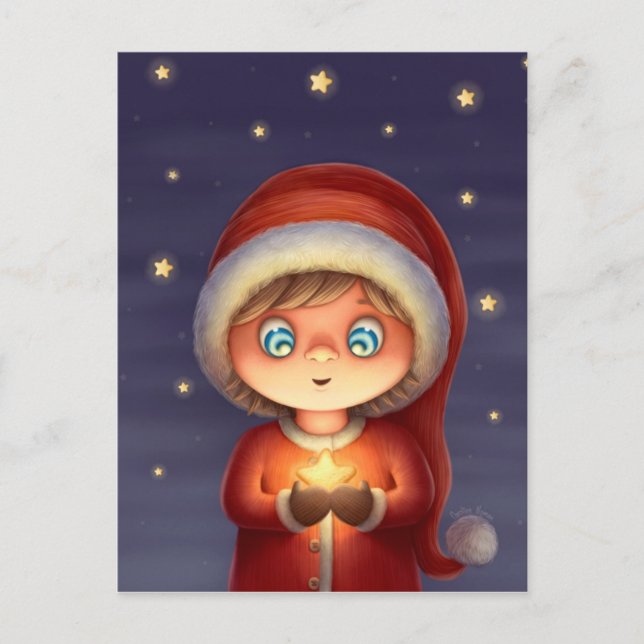 Carte Postale Souhait sur une étoile (Devant)