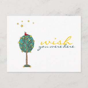 Carte Postale Souhaitez-Vous Été Ici Red Bird Shooting Star Desi