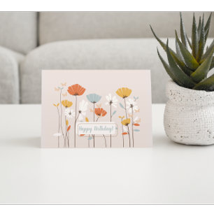 Carte Postale Souhaits minimalistes d'anniversaire floraux