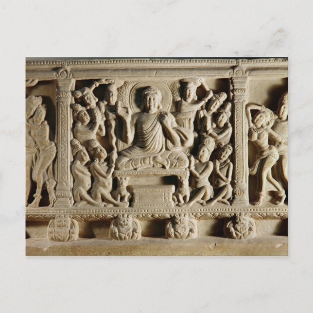 Carte Postale Soulagement représentant un Bouddha assis prêchant (Devant)