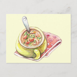 Carte Postale Soupe au poulet et nouilles