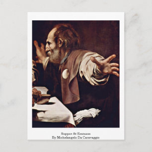 Carte Postale Souper À Emmaüs Par Michel-Ange Da Caravaggio
