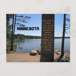 Carte postale Source de la rivière Mississippi