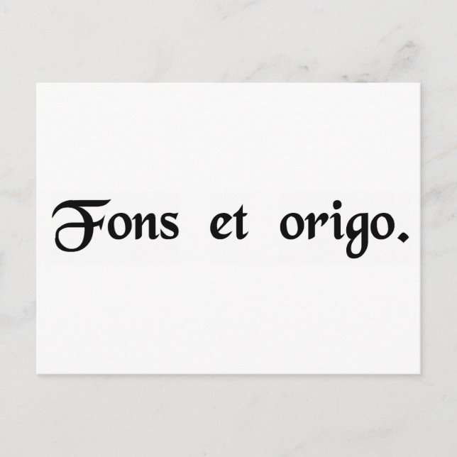 Carte Postale Source et origine. (Devant)