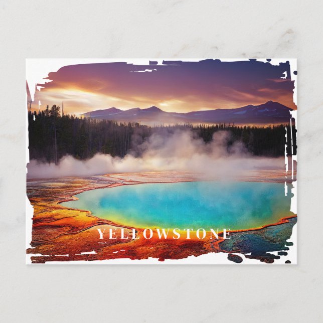 Carte postale source thermale Yellowstone (Devant)