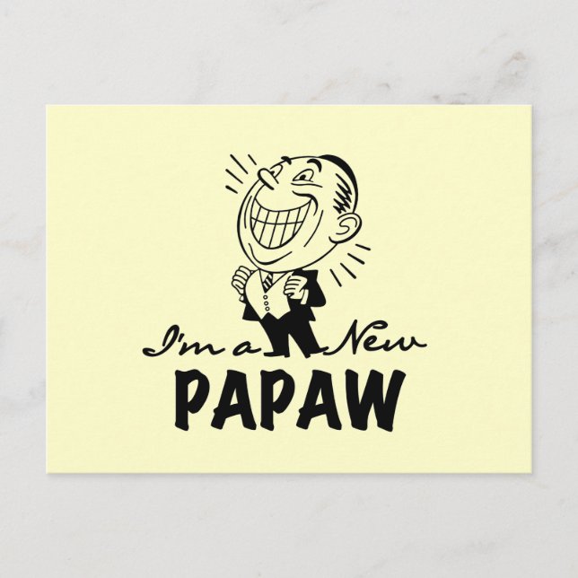 Carte Postale Souriant de nouveaux t-shirts et cadeaux Papaw (Devant)