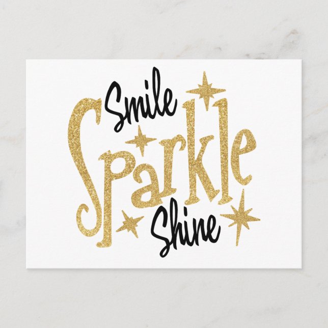 Carte Postale Sourire d'or étincelle brillante Inspiration posit (Devant)