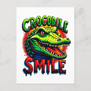 Carte Postale "Sourire joyeux de crocodile - Amusant et Whimsica