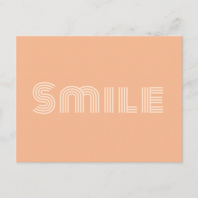 Carte Postale Sourire | Peach Orange Modern Cote Happy Positive (Devant)