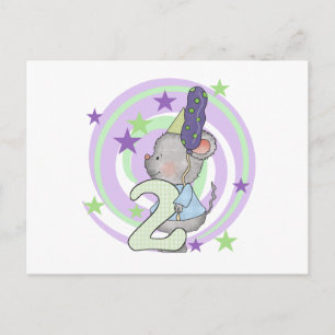Carte Postale Souris 2e anniversaire T-shirts et cadeaux