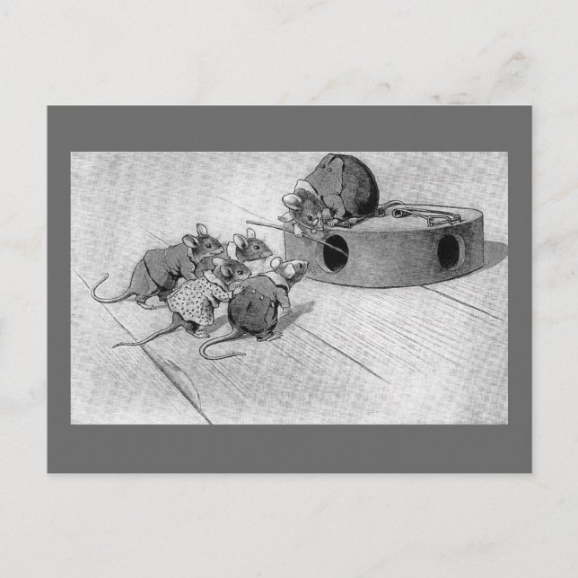 Carte Postale Souris cherche à désactiver Mousetrap (Devant)