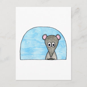 Carte Postale Souris conduisant une voiture.