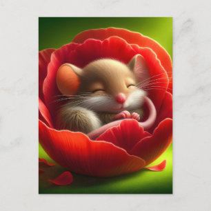 Carte Postale Souris couchée