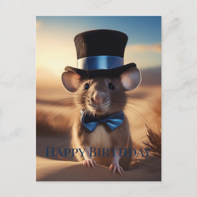 Carte Postale Souris Country Squire Joyeux anniversaire (Devant)