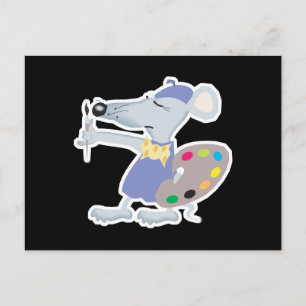 Carte Postale souris d'artiste idiote