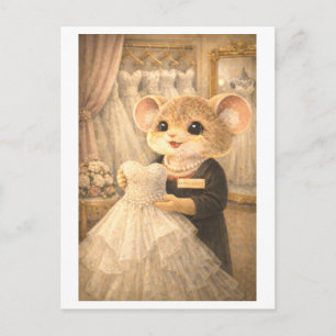 Carte Postale Souris de carrière à la boutique de mariage