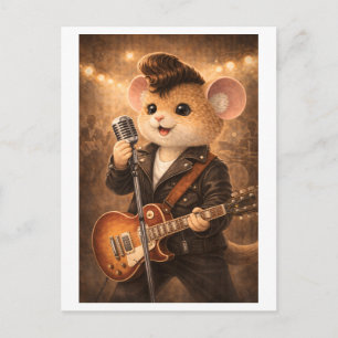Carte Postale Souris de carrière comme chanteur de rock and roll