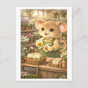 Carte Postale Souris de carrière comme commis de centre de jardi
