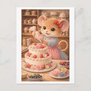Carte Postale Souris de carrière comme décorateur de gâteaux