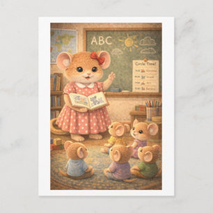 Carte Postale Souris de carrière comme enseignante préscolaire