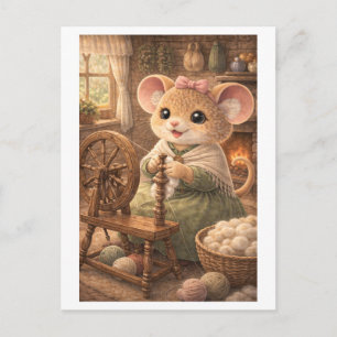 Carte Postale Souris de carrière comme fileuse