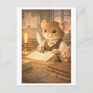 Carte Postale Souris de carrière comme poète